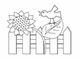 Laminas para colorear dibujos de primavera pajaro en flor